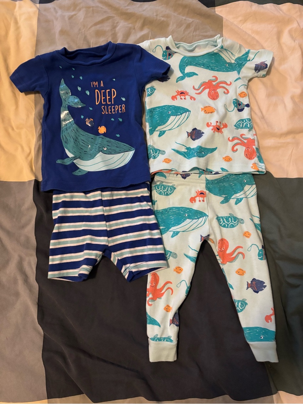 Carter’s “I’m a Deep Sleeper” Whale Baby Pajama Set - Blue & Teal